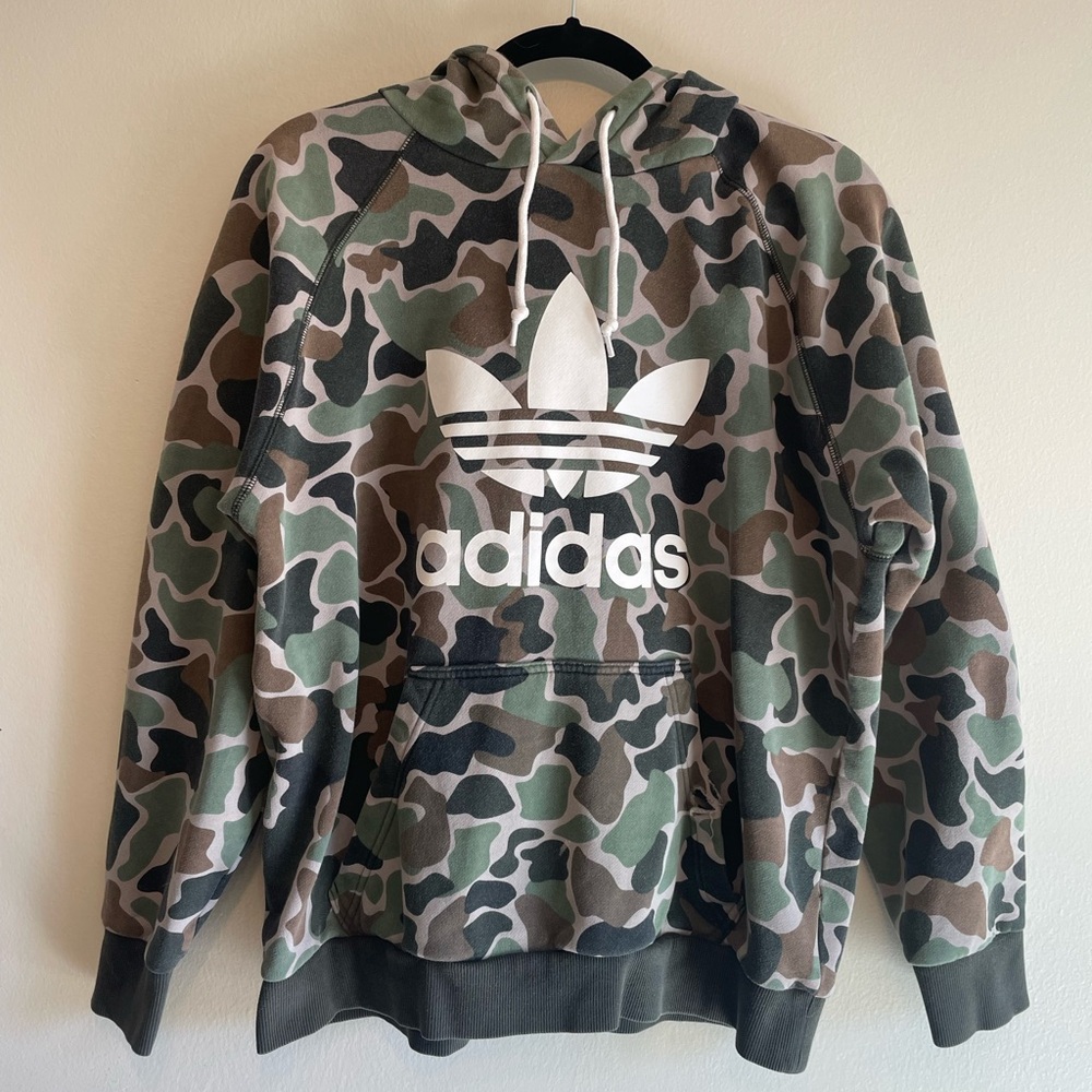 Adidas Camo Hoodie in Green and Gray